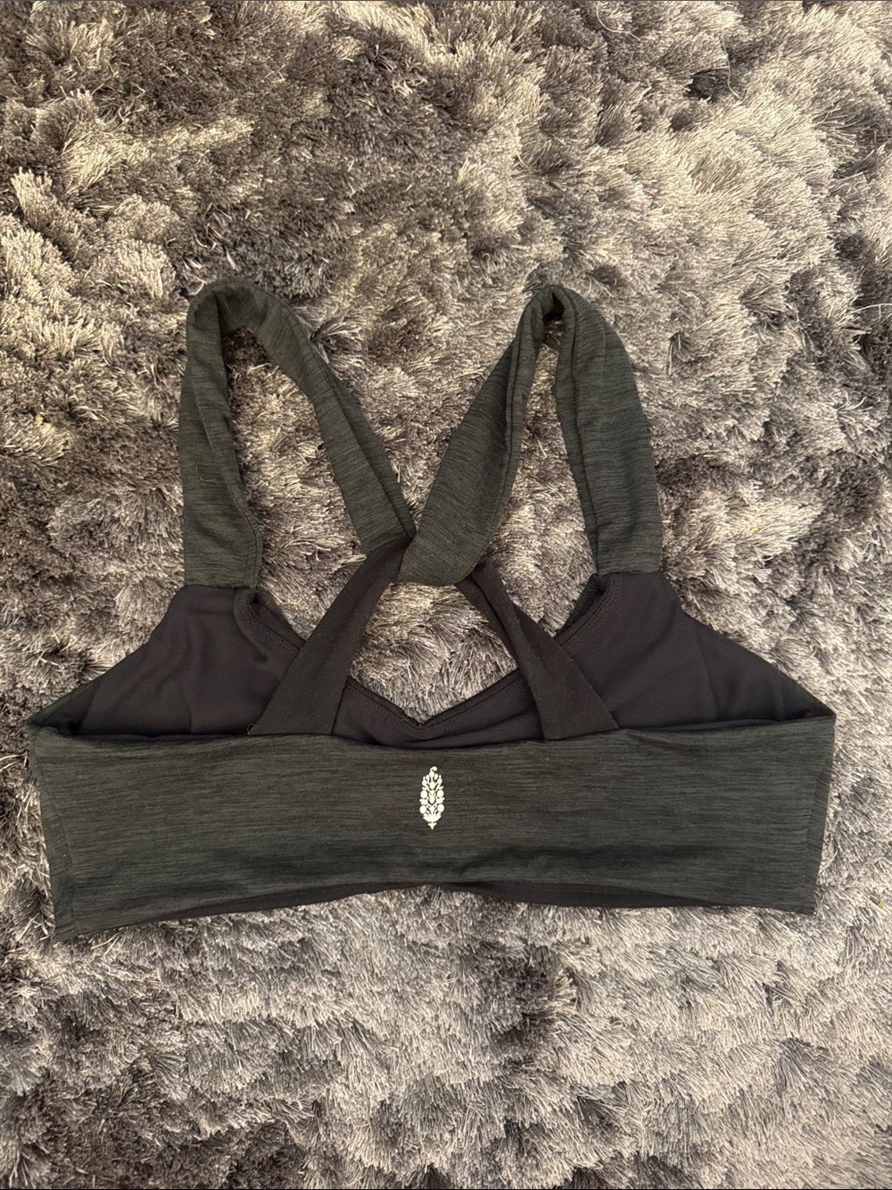 FP Movement by Free People Dark Gray Cross-Back Sports Bra